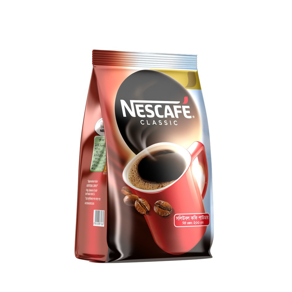 Nestle Nescafe Classic Instant Coffee Pouch Pack 200gm