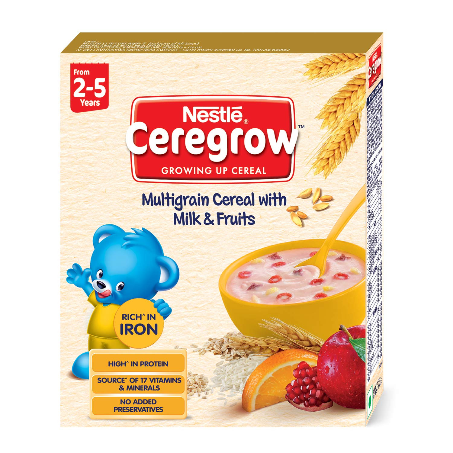 Nestle Ceregrow Fortified Multigrain Cereal with Milk & Fruits 300g 2-5 years