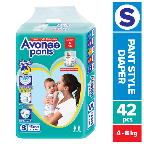 Avonee Pant Style Diaper S Size(4-8 kg) 42 pcs