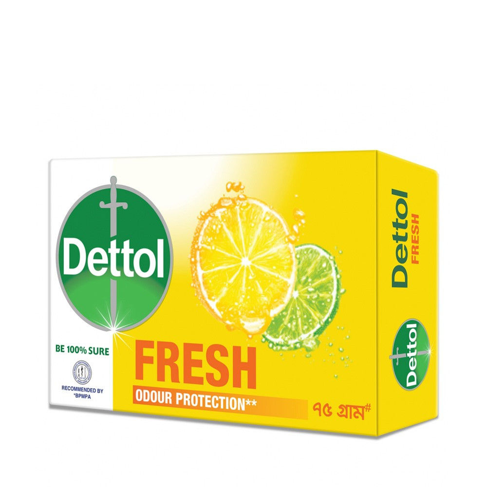 Dettol Soap Fresh Bathing Bar Soap With Odour Protection 75gm
